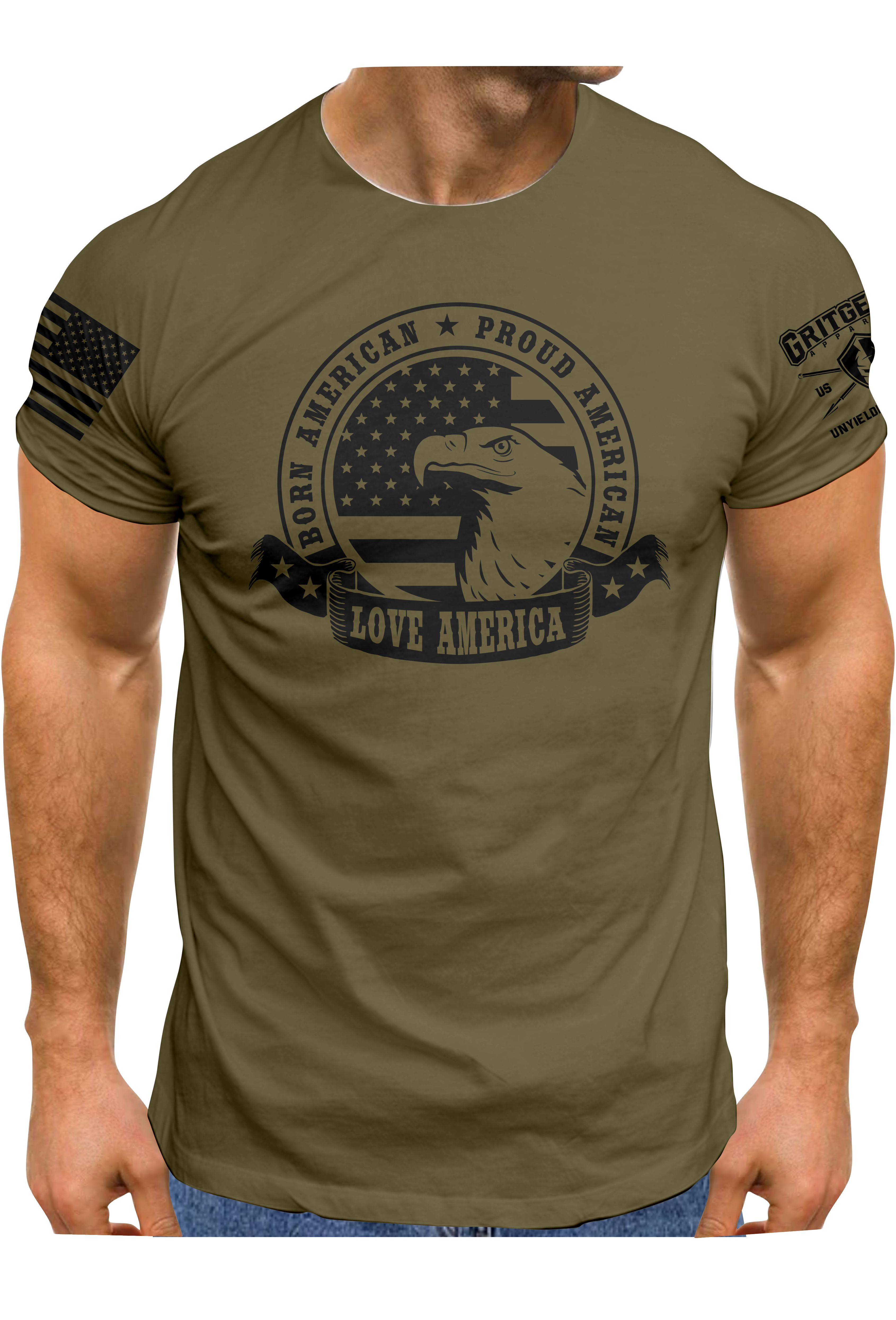 Born American Proud American T-shirt | Grit Gear Apparel