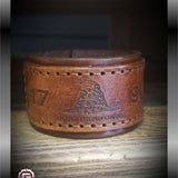 Leather Don't Tread On Me Men's Cuff | GRITGEAR Apparel