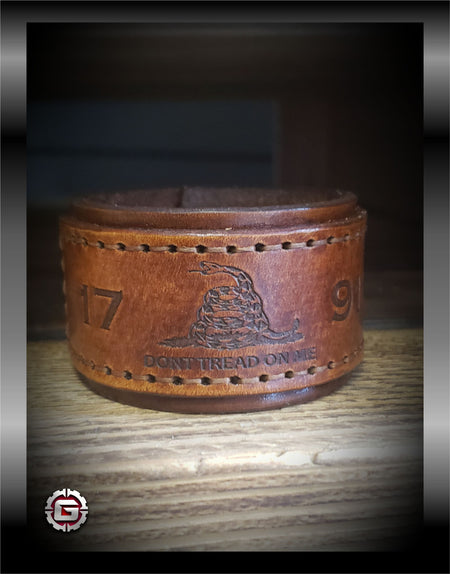 Leather Don't Tread On Me Men's Cuff | GRITGEAR Apparel