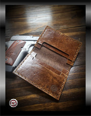 Leather Distressed Flag Bi-Fold Wallet - GRITGEAR™ Apparel