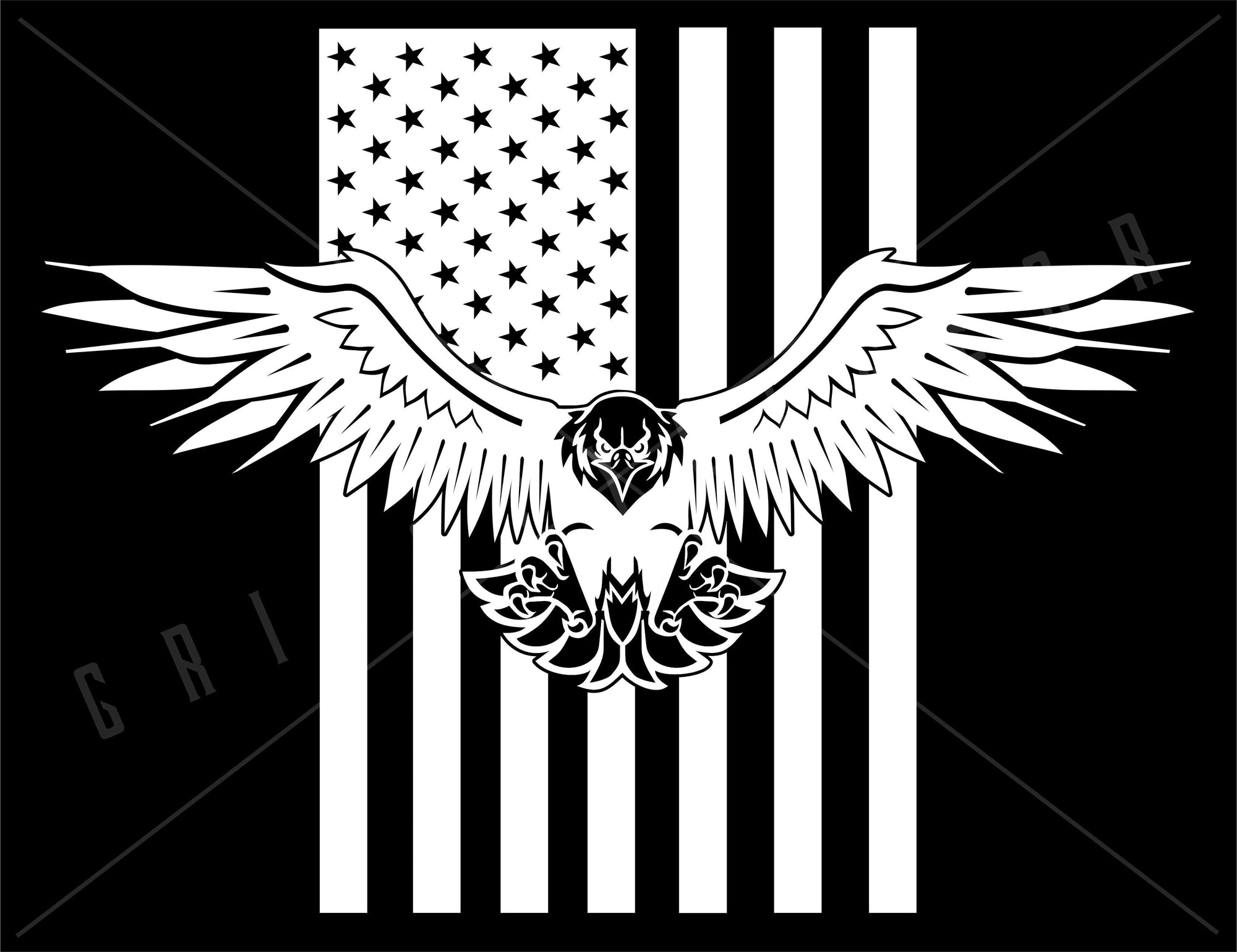 Bald Eagle American Flag Vinyl Decal | Grit Style Gear