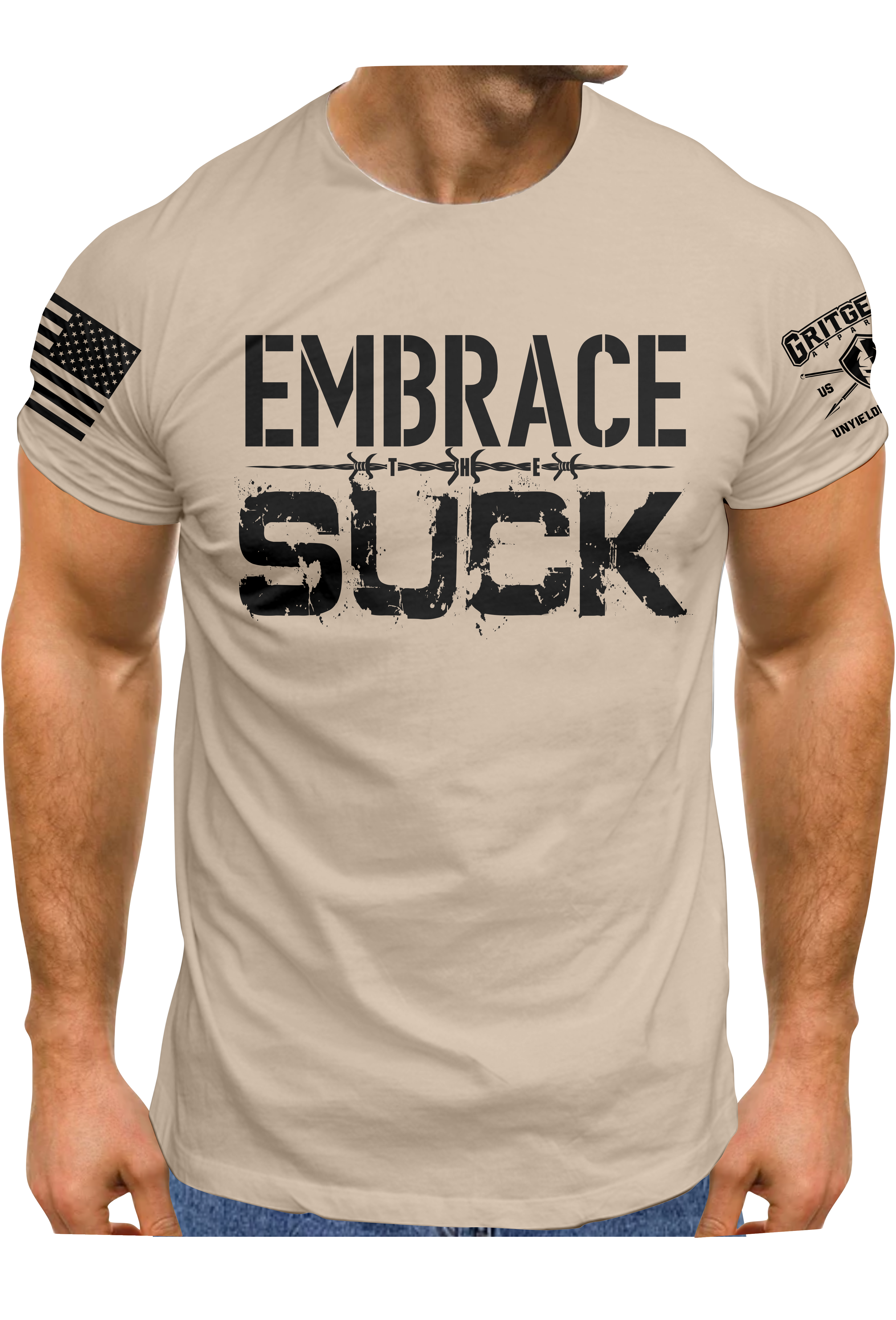 Embrace The Suck Barbwire Military Green T-shirt | Grit Gear Apparel