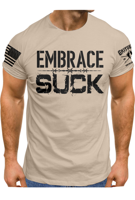 Embrace The Suck Barbwire Military Green T-shirt | Grit Gear Apparel