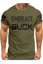 Embrace The Suck Barbwire Military Green T-shirt | Grit Gear Apparel