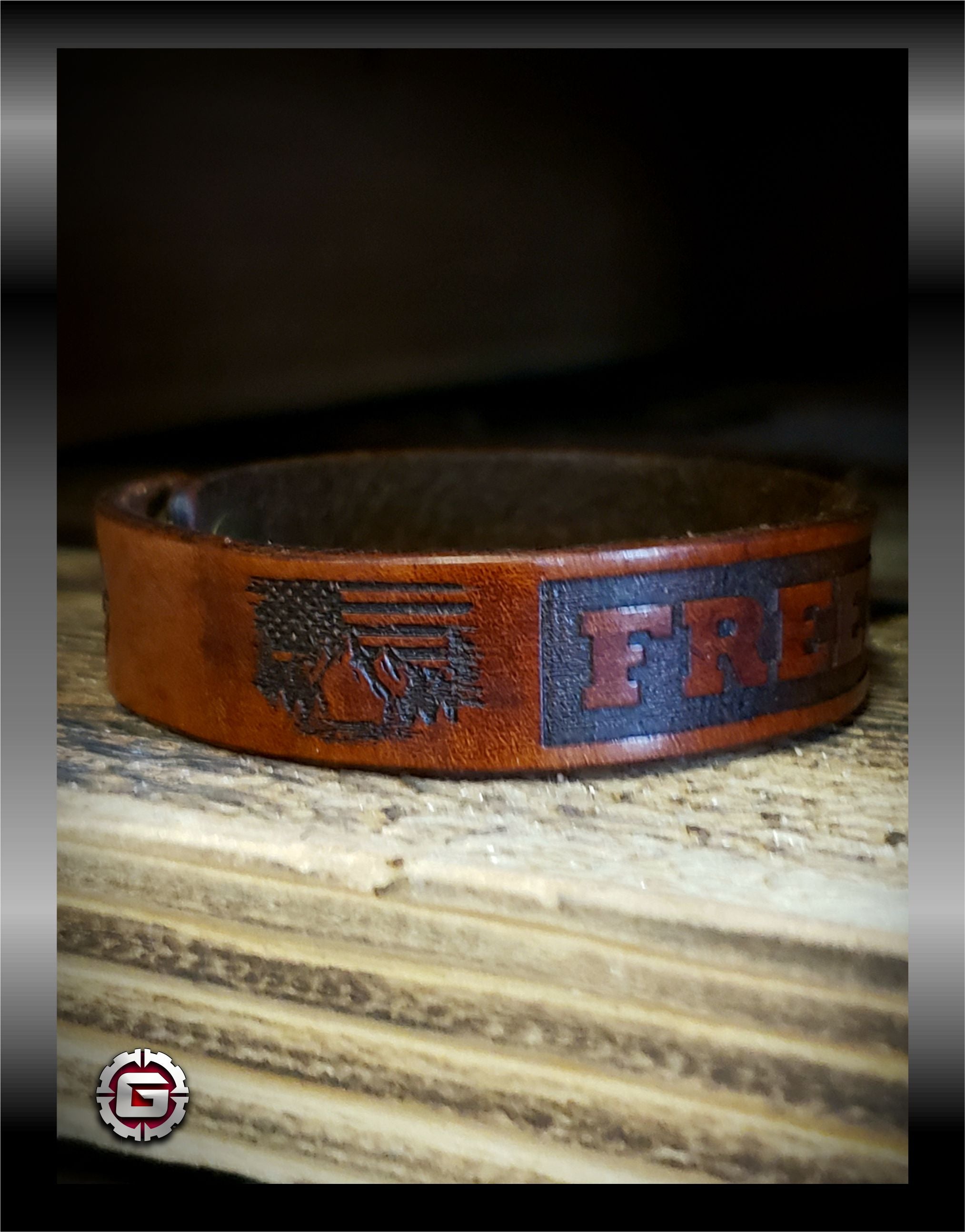 Leather FREEDOM Bracelet Cuff | GRITGEAR™ Apparel