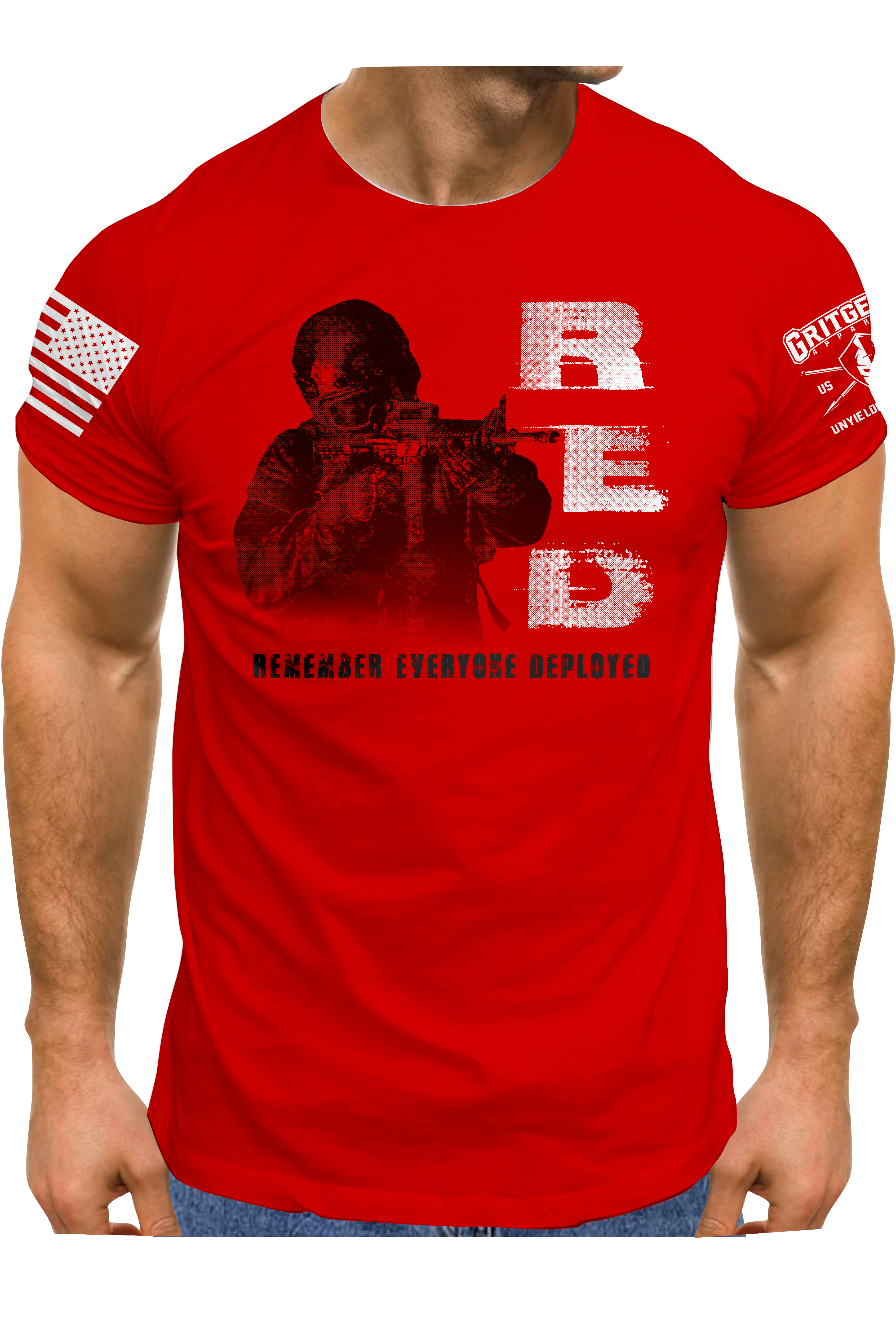 Fighting Soldier RED T-shirt | Grit Gear Apparel ®