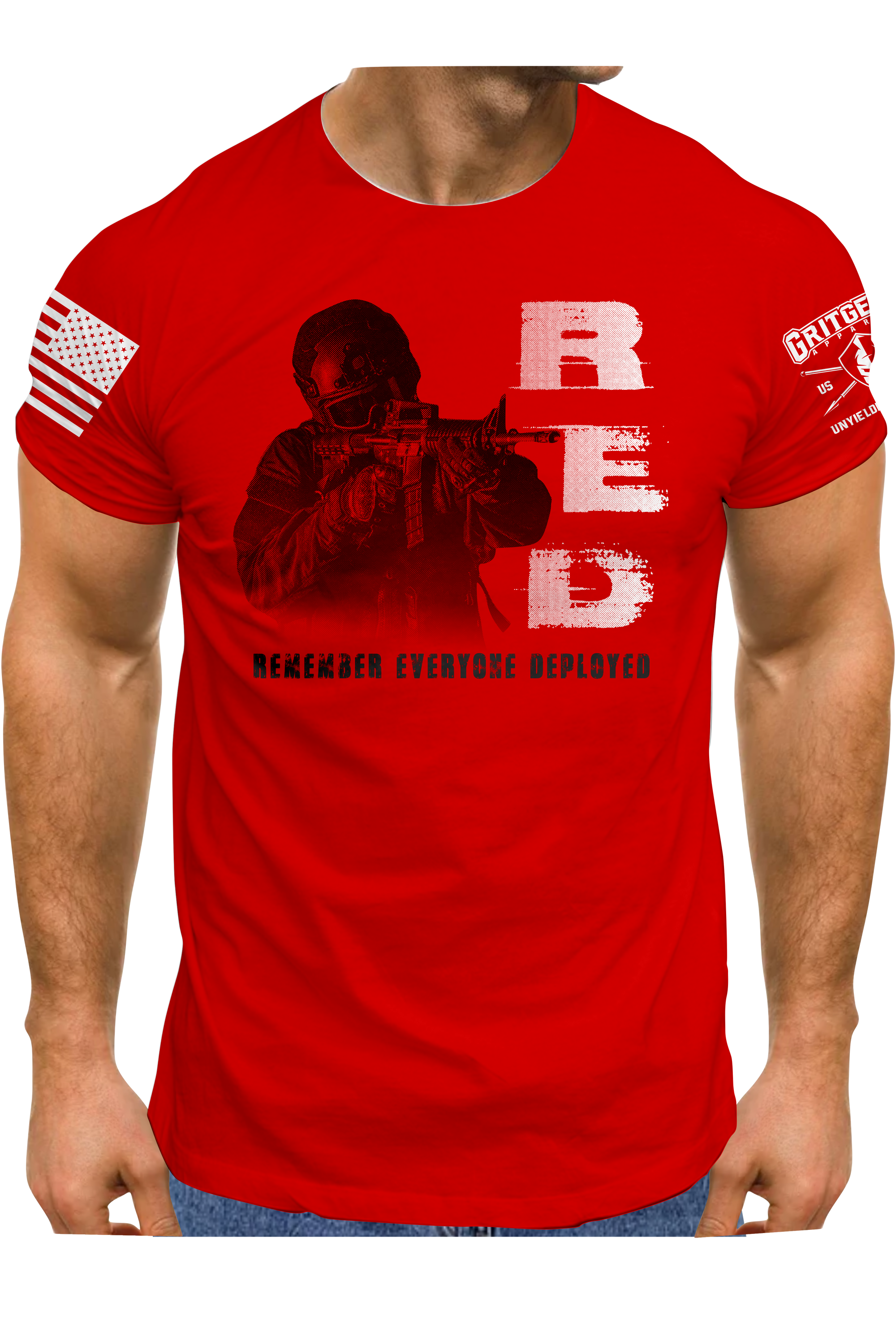 Fighting Soldier RED T-shirt | Grit Gear Apparel ®