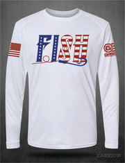 Ryan Weaver FISH Stars and Stripes LS Dry Fit | Grit Gear Apparel