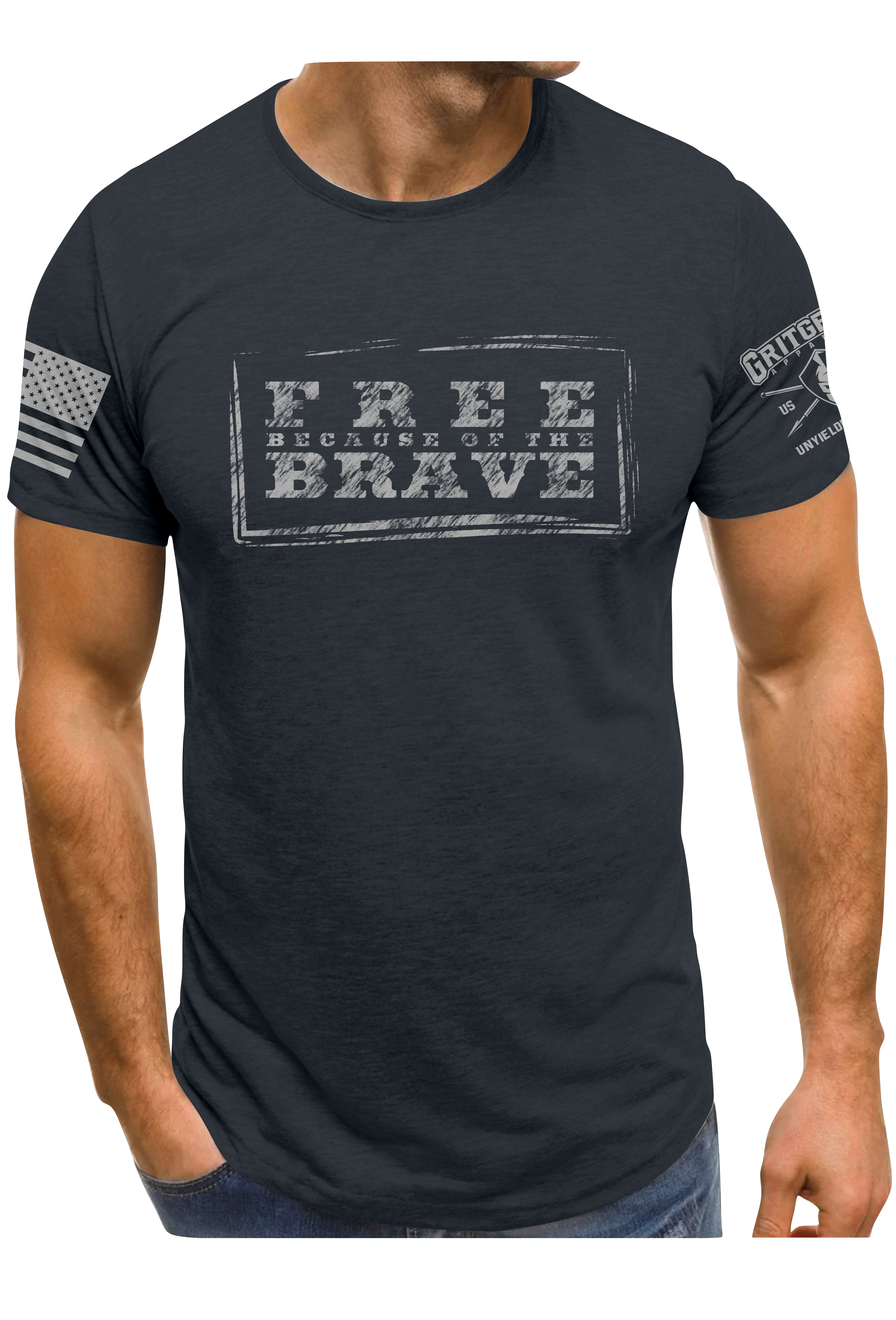 Free Because of the Brave T-shirt | Grit Gear Apparel ®