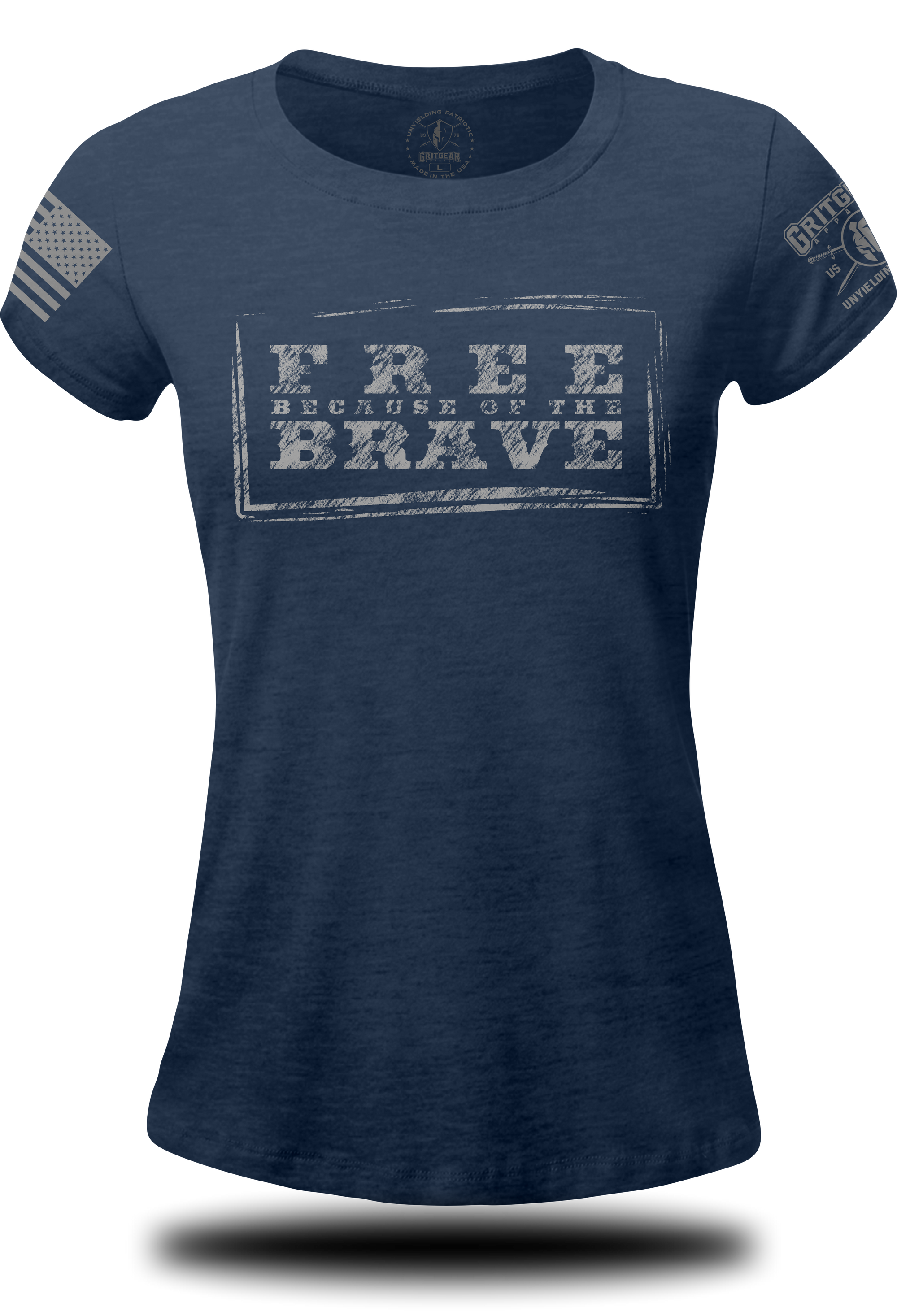 Free Because of the Brave - Ladies Tee | Grit Gear Apparel