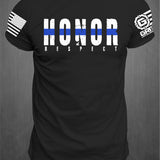 Honor Respect Blue Line T-Shirt | GRITGEAR ™ Apparel