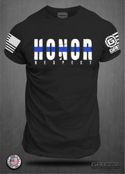 Honor Respect Blue Line T-Shirt | GRITGEAR ™ Apparel