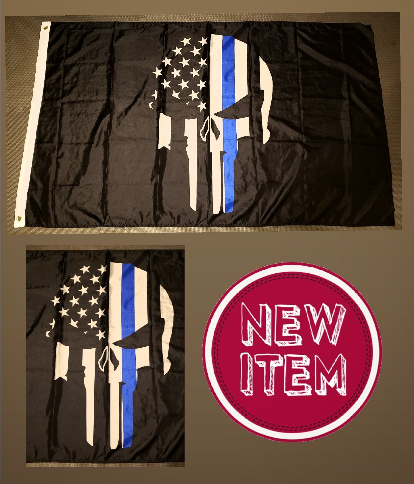 Punisher Thin Blue Line Flag
