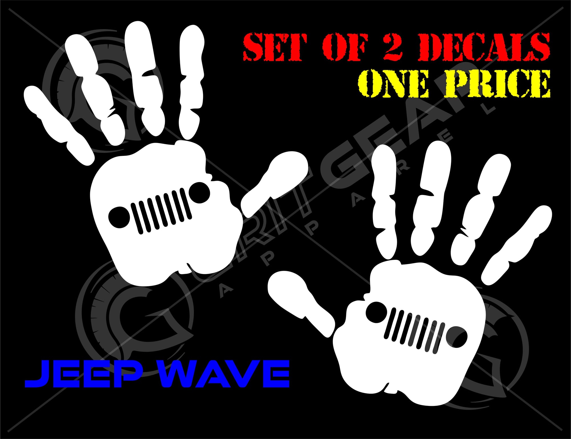 Set of 2 Jeep Wave Decals | Grit Gear Apparel ®