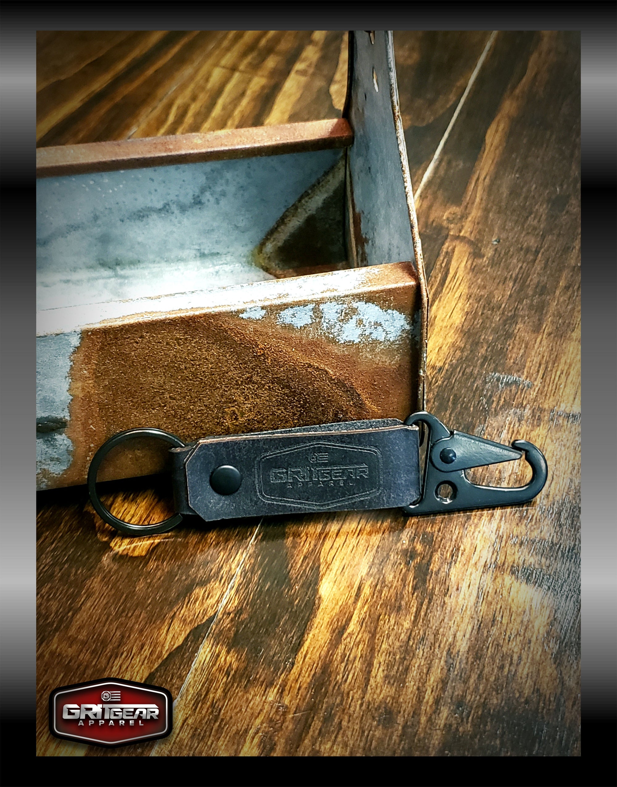 Hand Made Laser Engraved Leather Key Fob | GRITGEAR™ Apparel