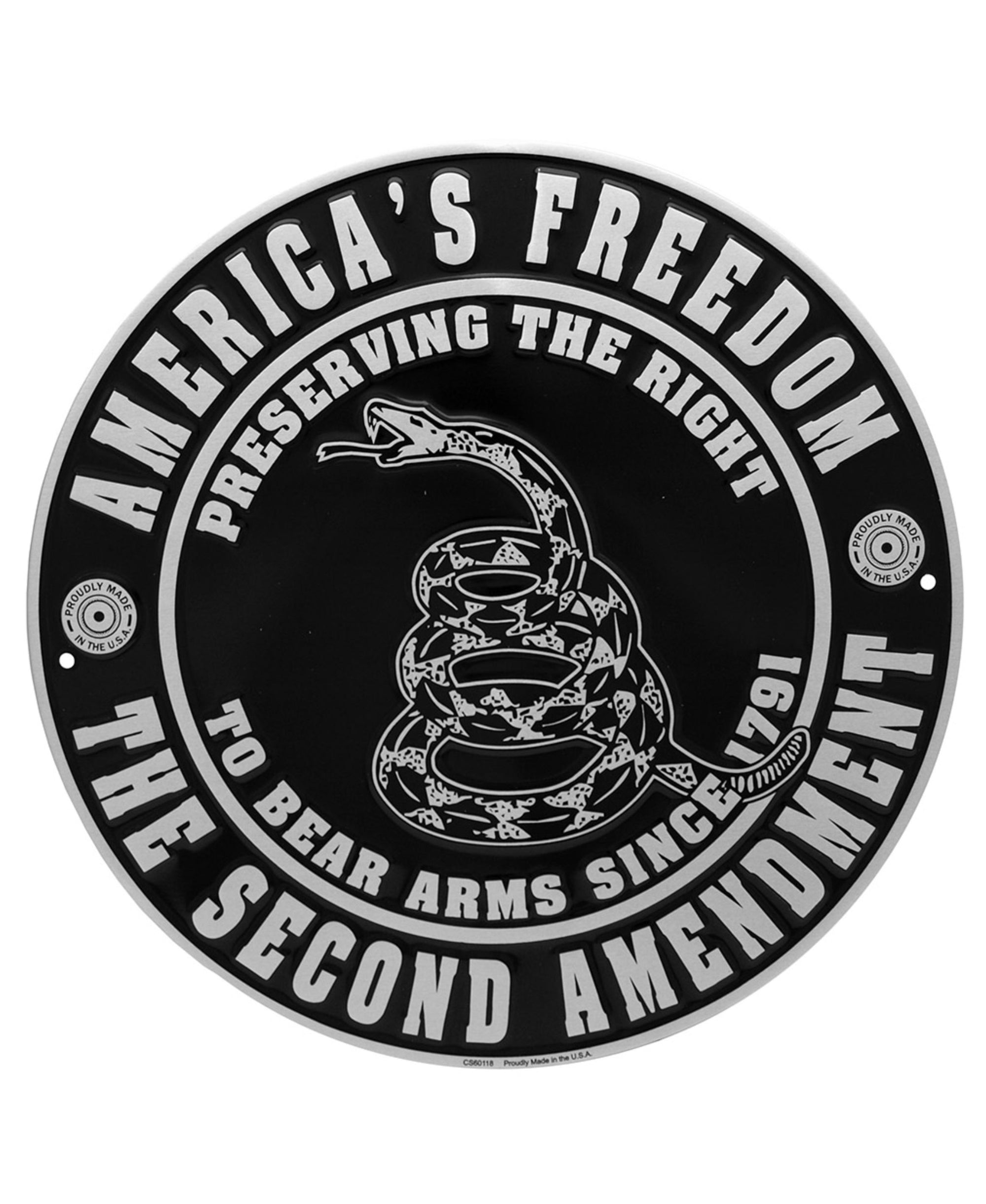 Second Amendment Circle Tin Sign