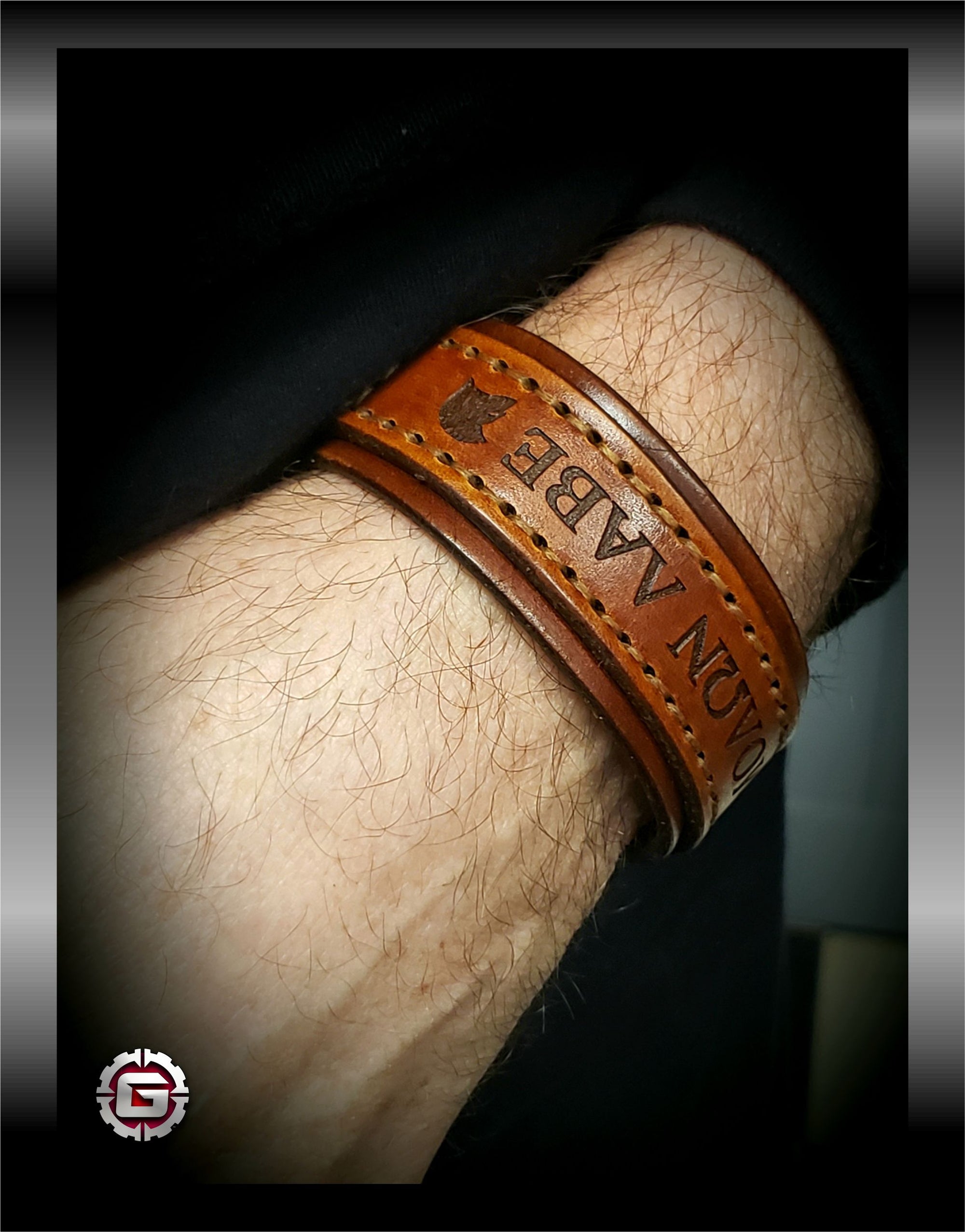 Leather Molon Labe Cuff Bracelet | GRITGEAR Apparel