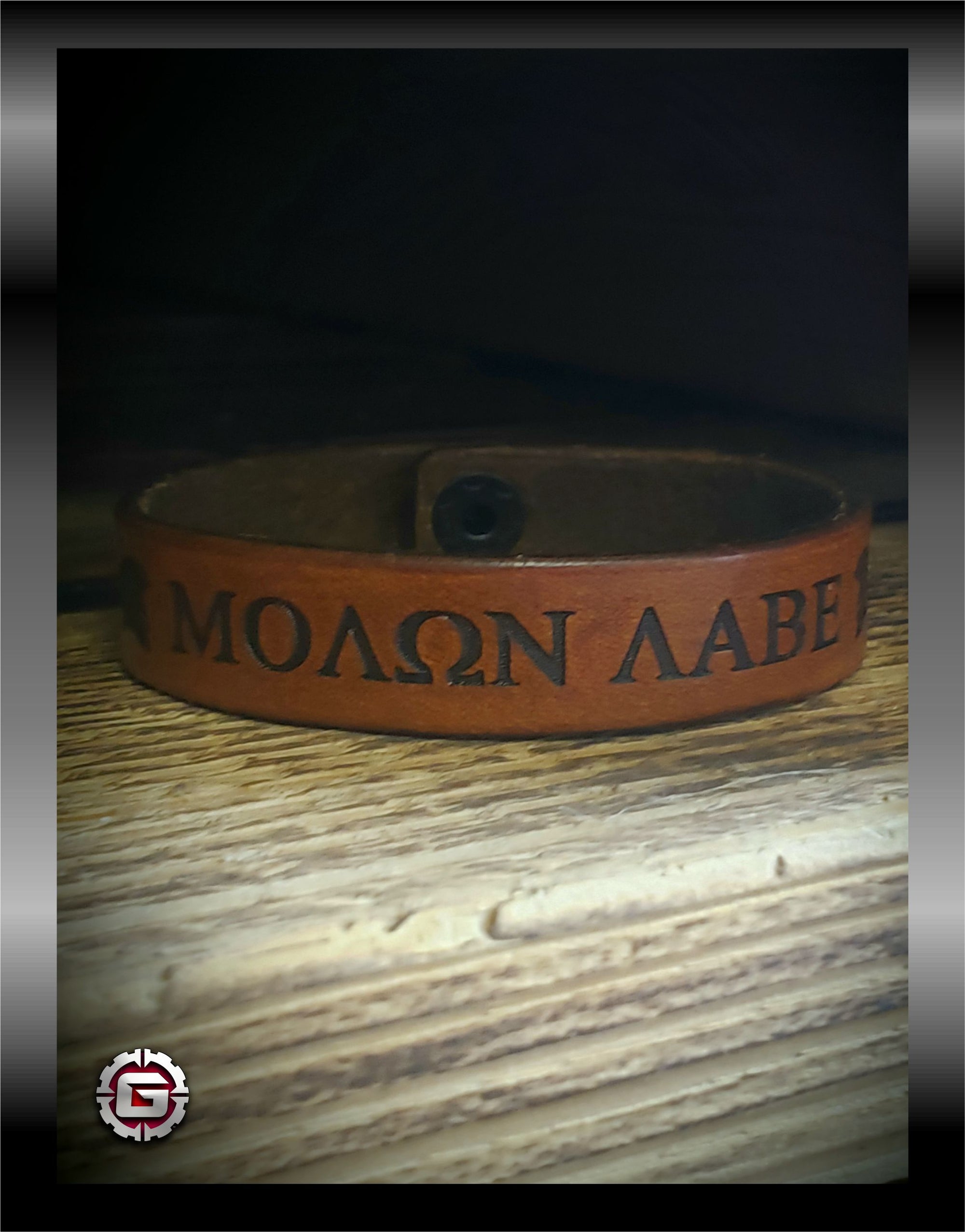 Leather Molon Labe Bracelet Cuff | GRITGEAR Apparel