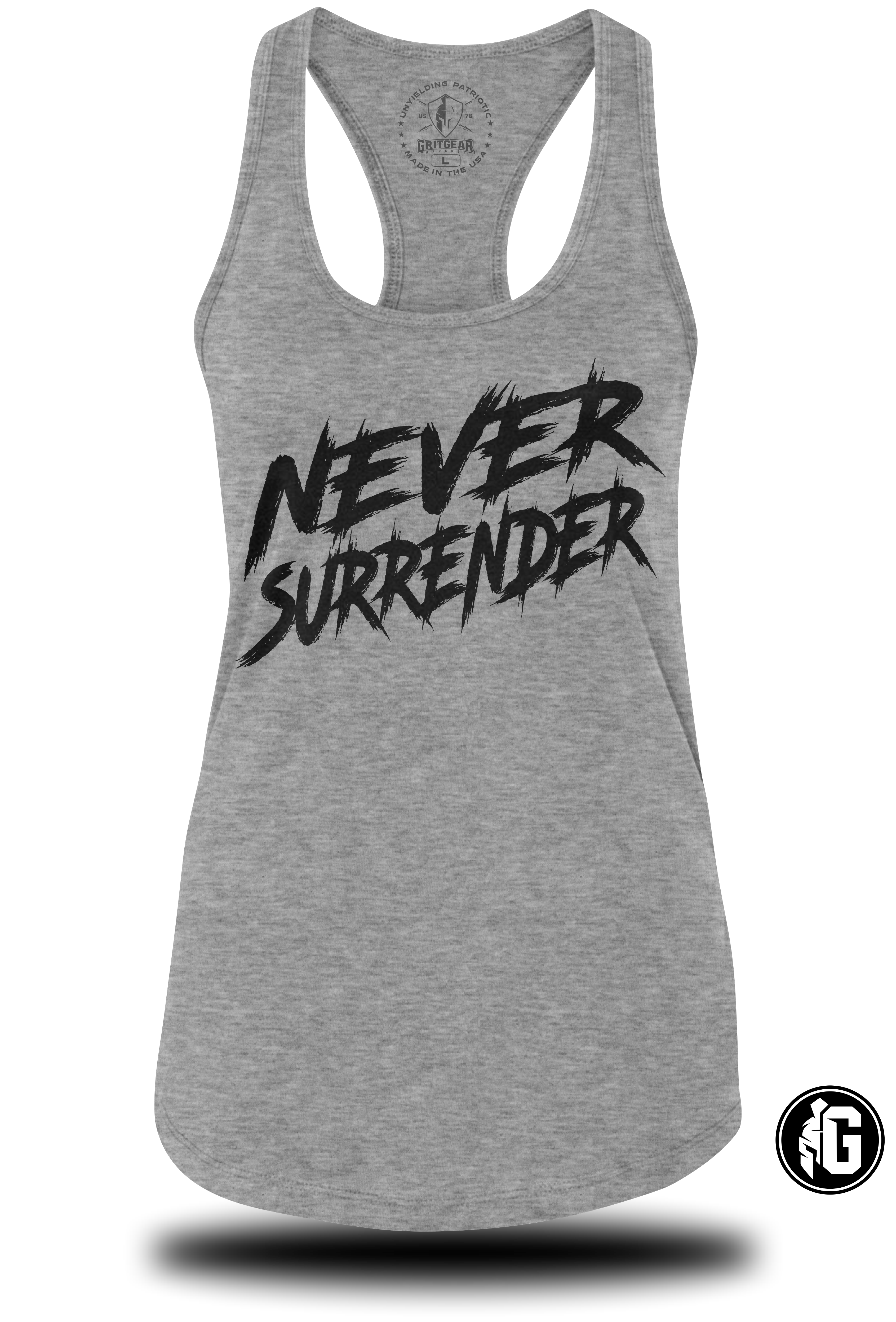 Never Surrender Ladies RacerBack Tank