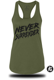 Never Surrender Ladies RacerBack Tank | Grit Gear Apparel ®