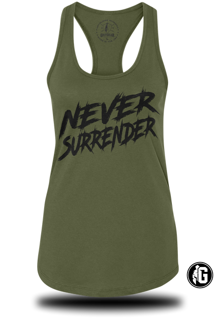 Never Surrender Ladies RacerBack Tank | Grit Gear Apparel ®