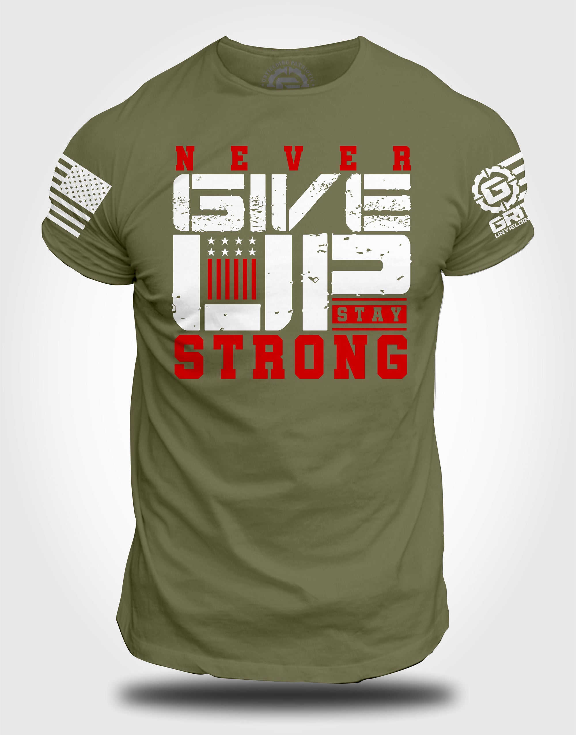 Men's T-shirt - Never Give Up Stay Strong | Grit Gear Apparel