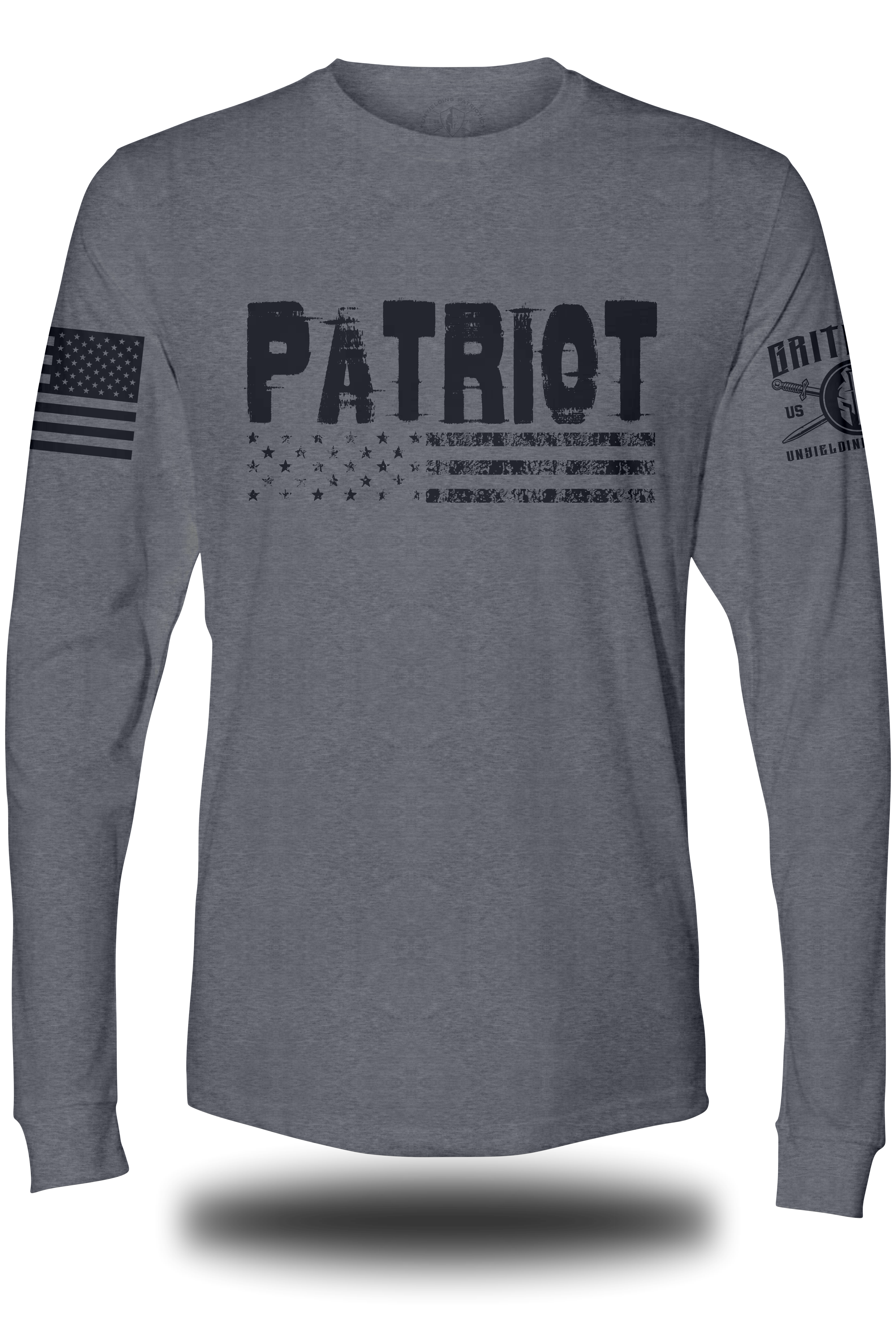 Patriot Distress Flag Long Sleeve Tee | Grit Gear Apparel