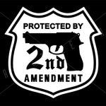 Protected By 2nd Amendment Vinyl Decal | Grit Style Gear
