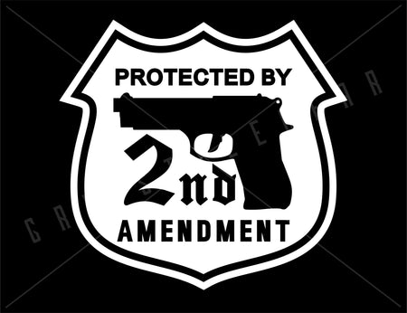 Protected By 2nd Amendment Vinyl Decal | Grit Style Gear