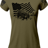 Protecting The Flag Ladies T-Shirt | Grit Gear Apparel