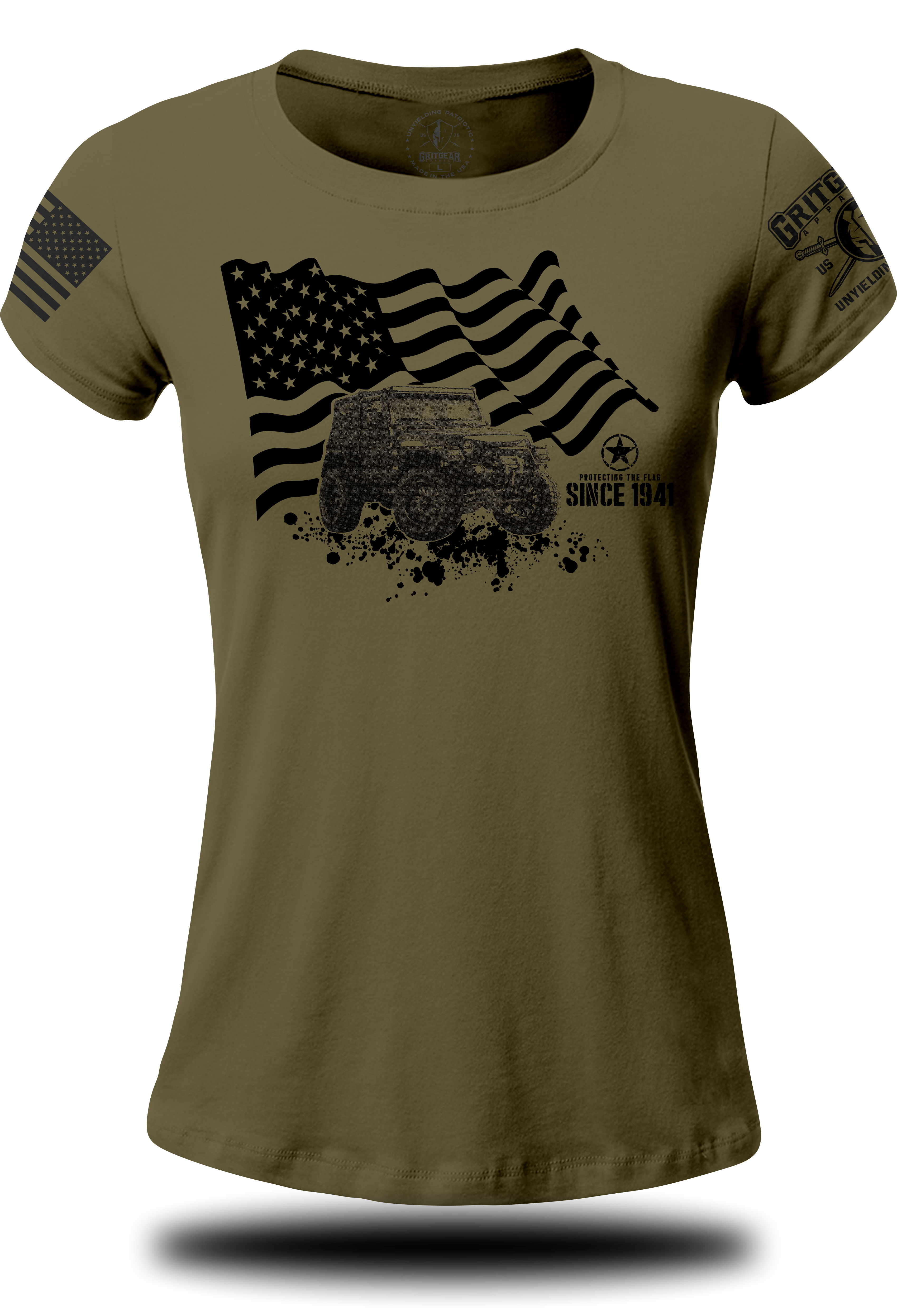 Protecting The Flag Ladies T-Shirt | Grit Gear Apparel
