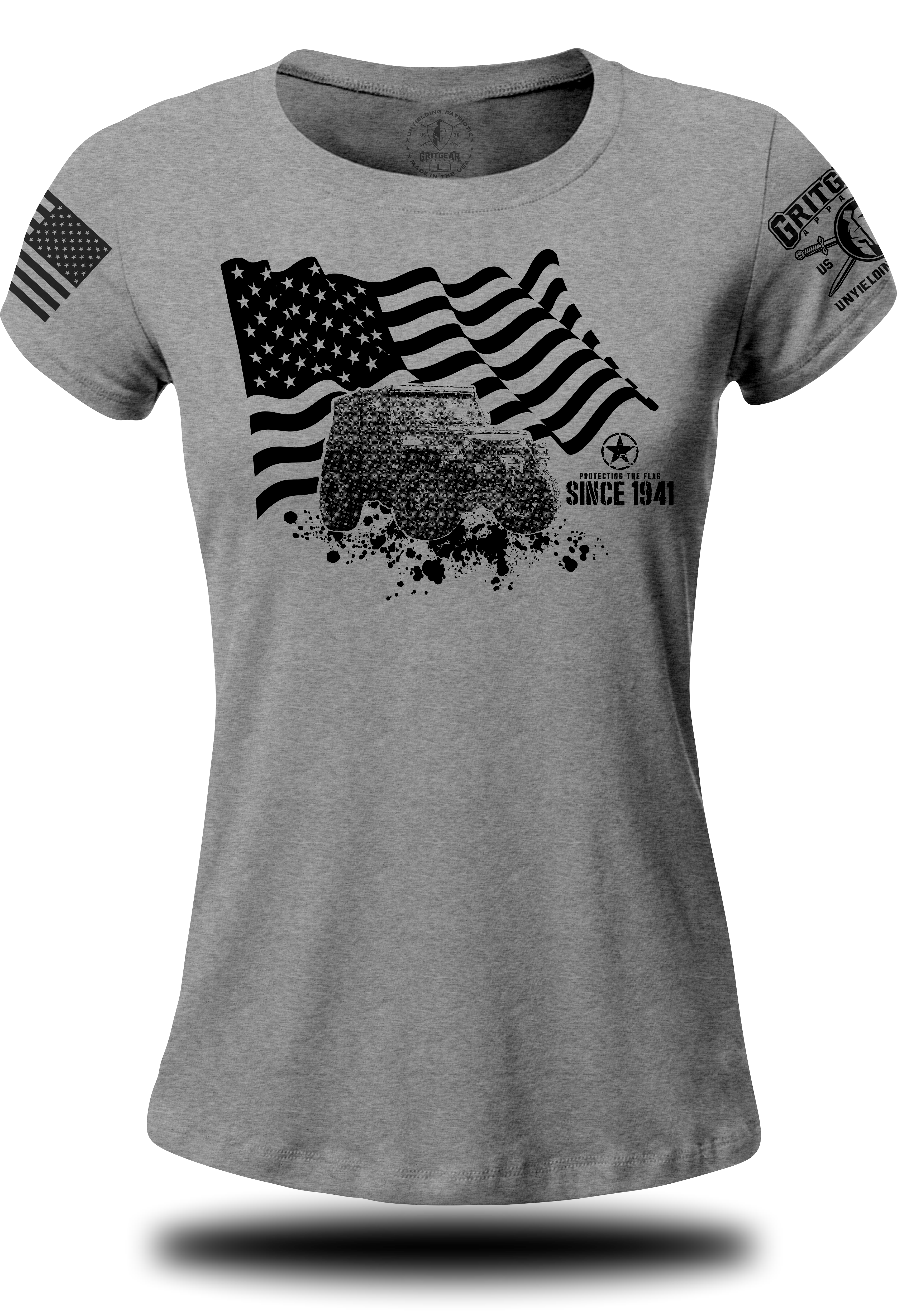 Protecting The Flag Ladies T-Shirt | Grit Gear Apparel