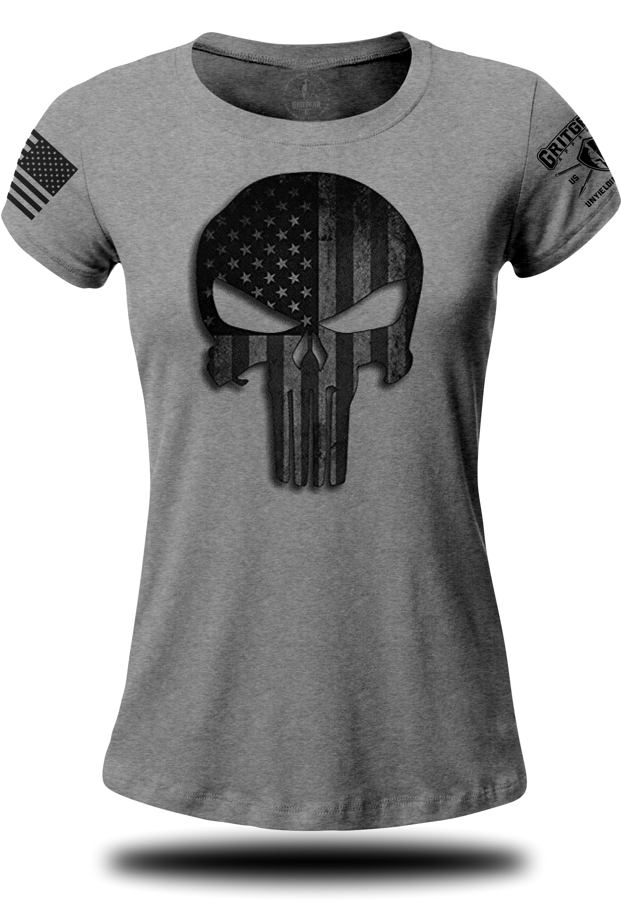 Punisher Stars and Stripes Women's Tee | Grit Gear Apparel