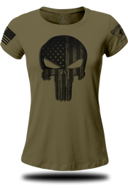 Punisher Stars and Stripes Women's Tee | Grit Gear Apparel