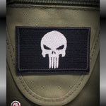 Punisher Black & White Embroidered Patch | GRITGEAR™ Apparel