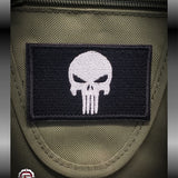 Punisher Black & White Embroidered Patch | GRITGEAR™ Apparel