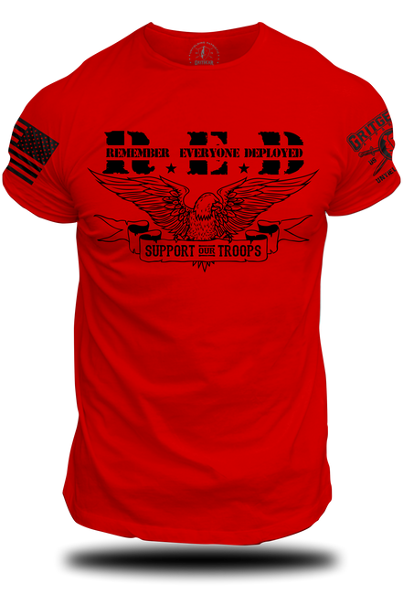 RED - Eagle Support Our Troops Tee | Grit Gear Apparel® 