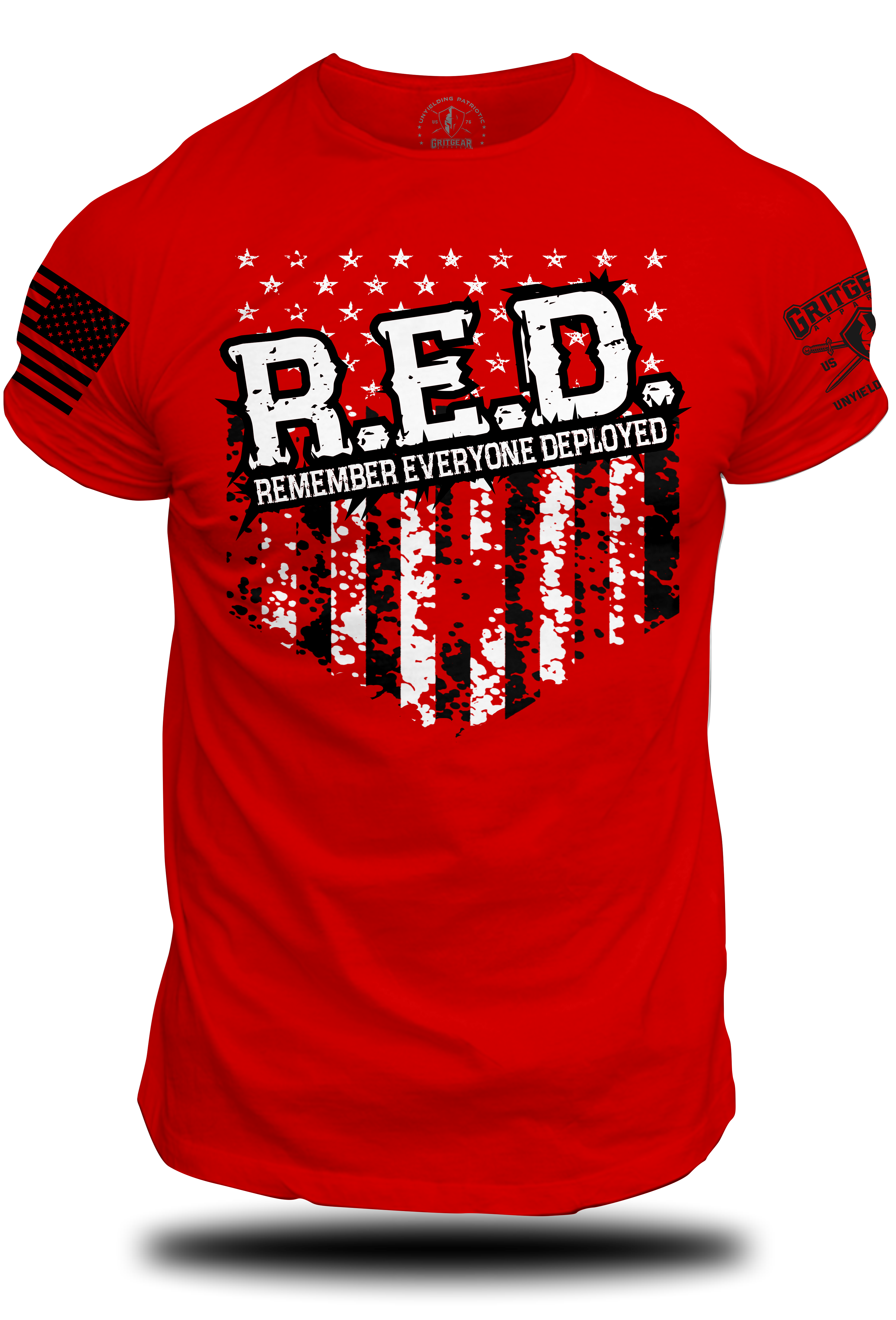 red t shirt remember everyone deployed