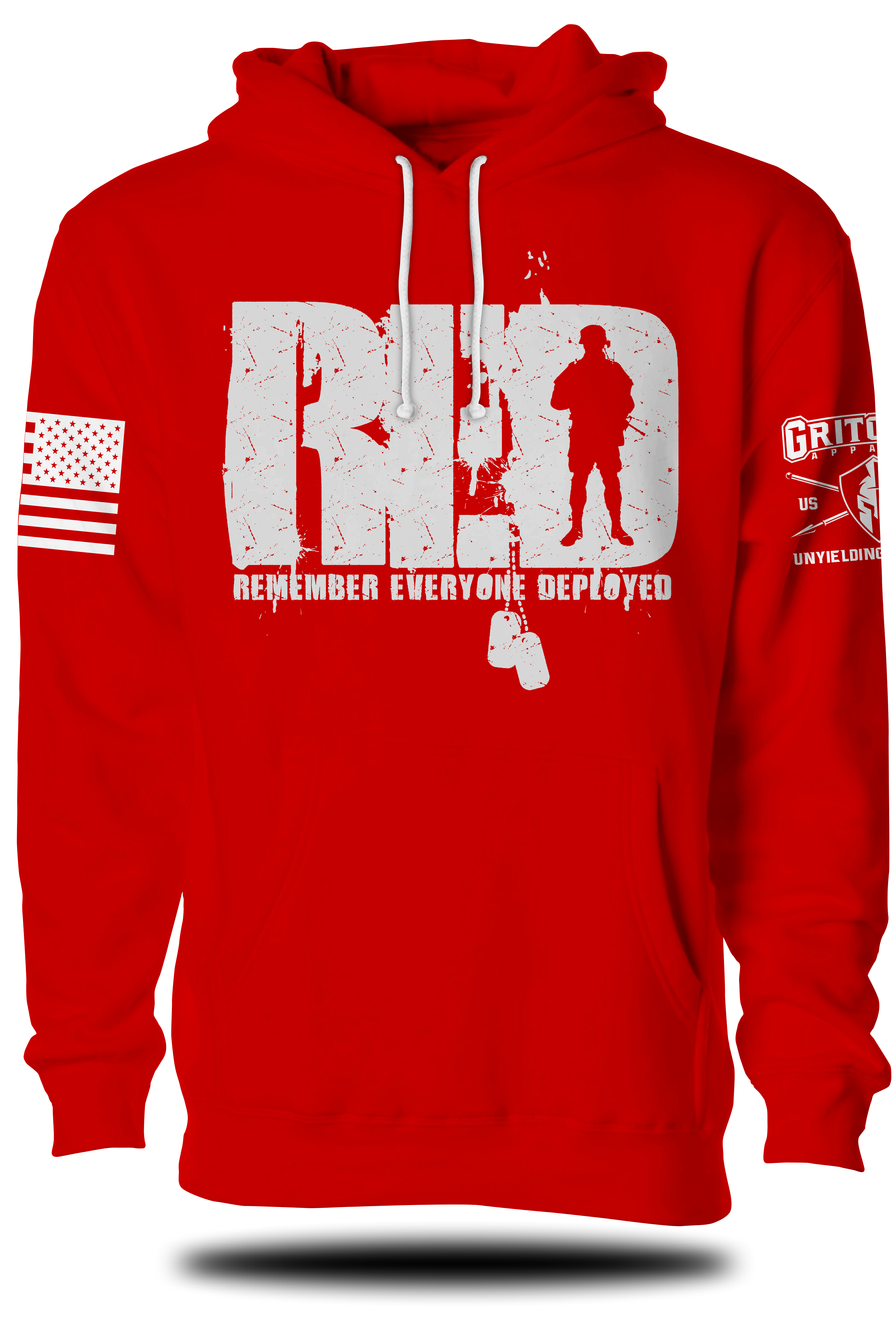 Standing Soldier RED Hoodie | Grit Gear Apparel ®