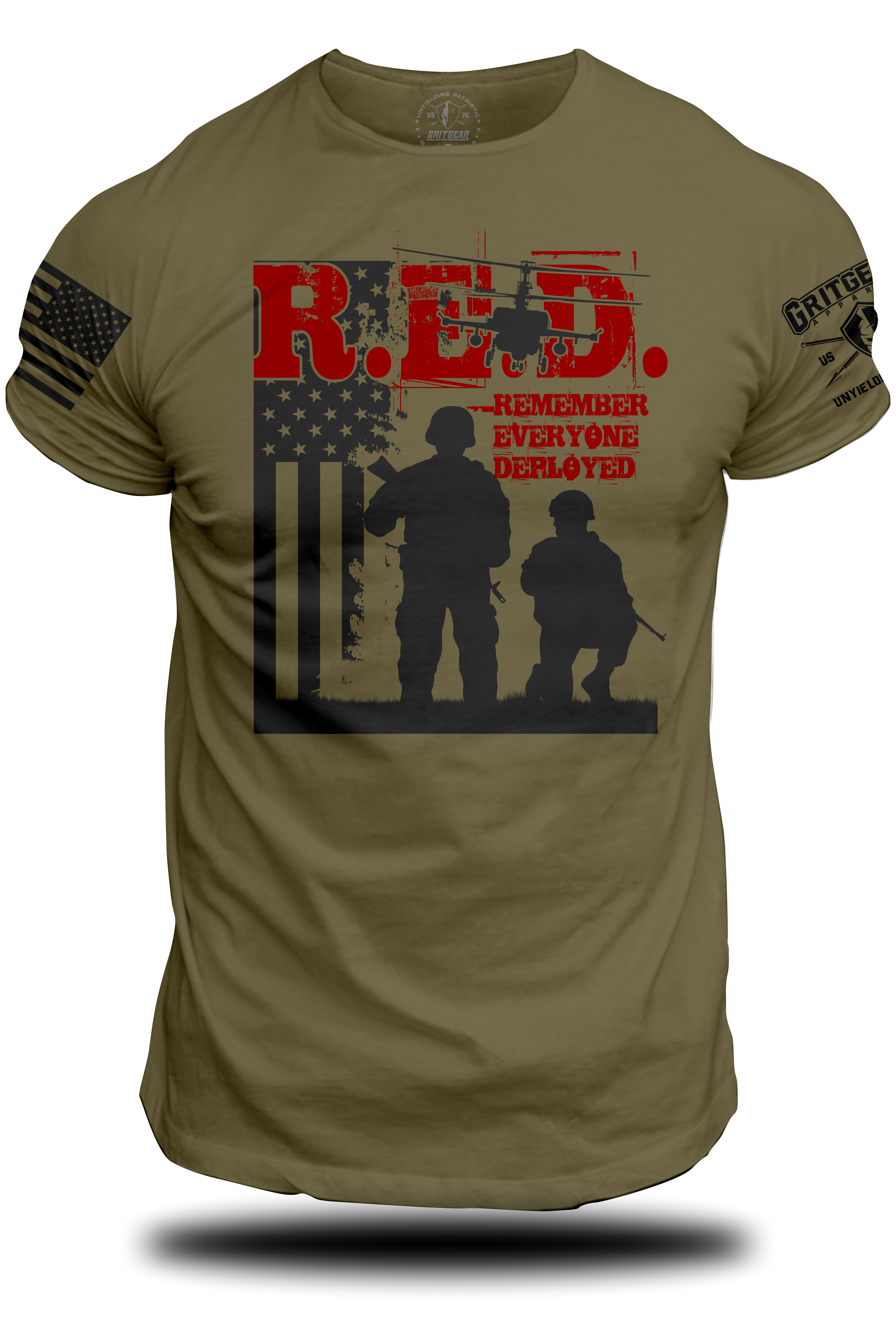 RED Two Soldiers Chopper T-shirt | Grit Gear Apparel ®