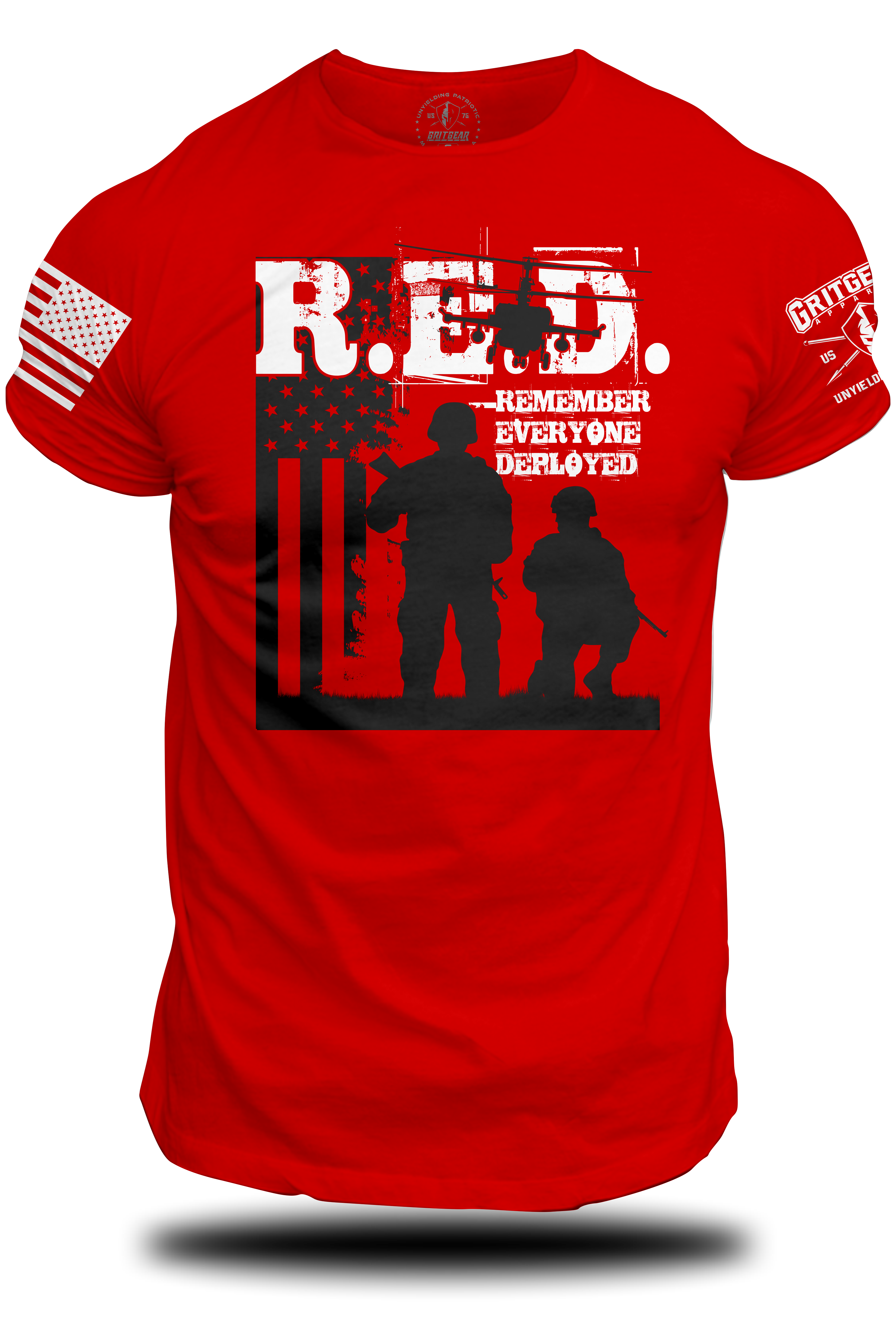 RED Two Soldiers Chopper T-shirt | Grit Gear Apparel ®