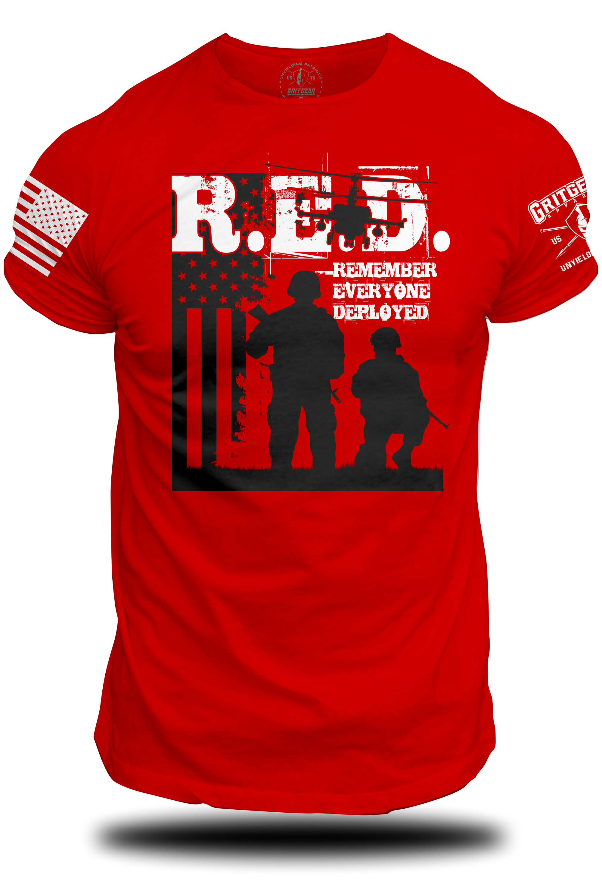 RED Two Soldiers Chopper T-shirt | Grit Gear Apparel ®