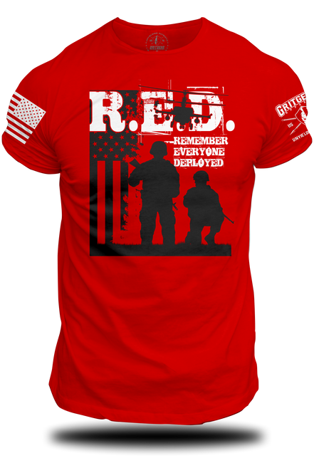 RED Two Soldiers Chopper T-shirt | Grit Gear Apparel ®