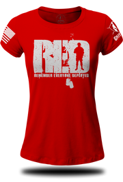 RED Standing Soldier Ladies Tee | Grit Gear Apparel