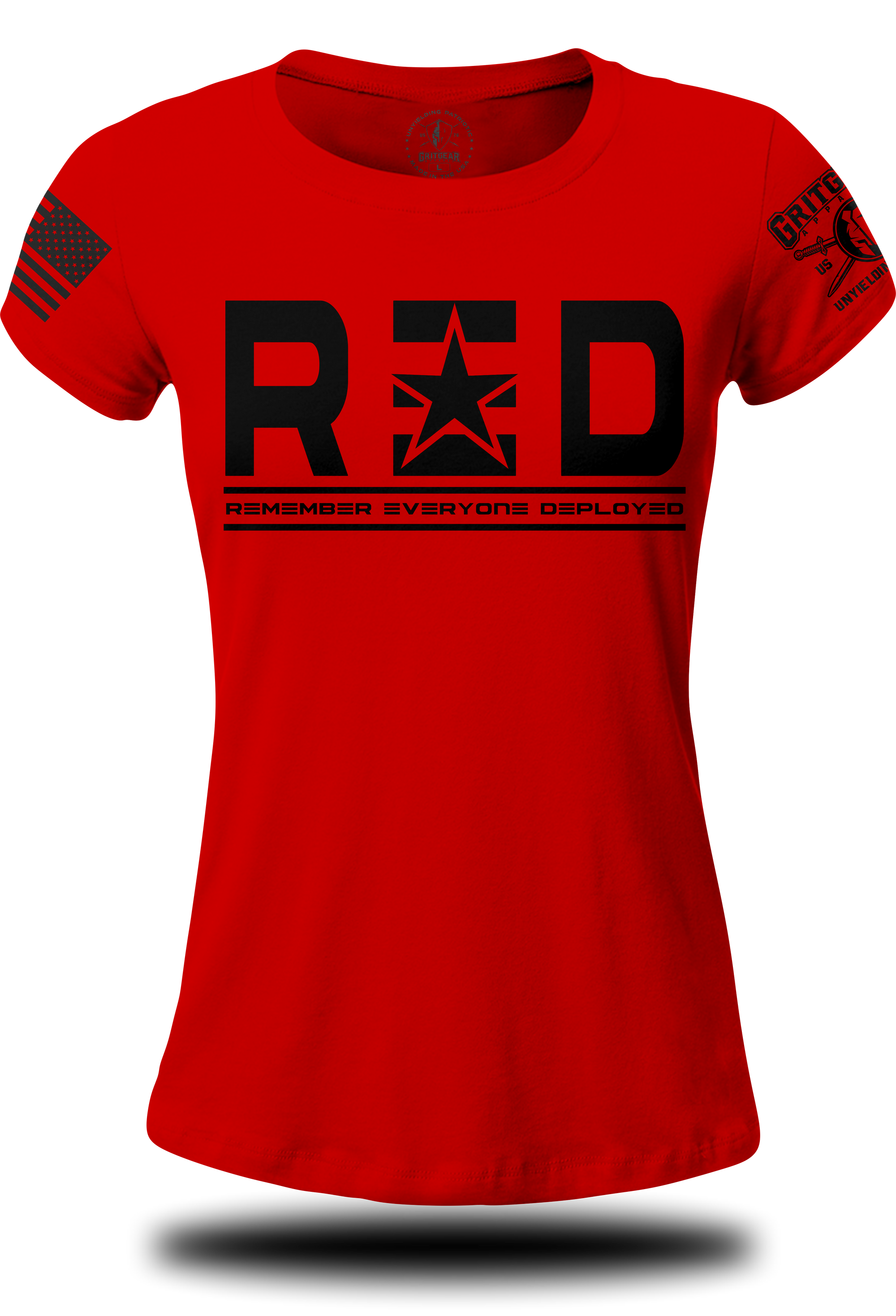 RED - Star Ladies Tee | Grit Gear Apparel