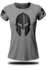 Spartan Helmet Stars and Stripes Ladies T-shirt | Grit Gear Apparel ®