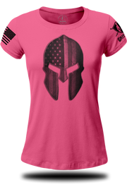 Spartan Helmet Stars and Stripes Ladies T-shirt | Grit Gear Apparel ®