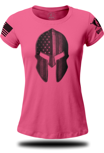 Spartan Helmet Stars and Stripes Ladies T-shirt | Grit Gear Apparel ®