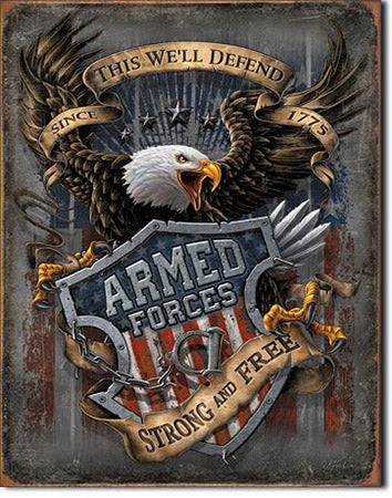 Armed Forces Since 1775 - Tin Sign | Grit Style Gear