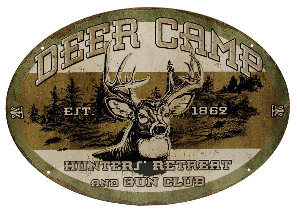 Deer Camp Oval Tin Sign | Grit Style Gear